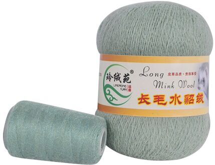 2 Stks/set Lange Pluche Breien Garen Anti-Pilling Hand-Breien Draad Koord Voor Vest Sjaal 020 grijs groen