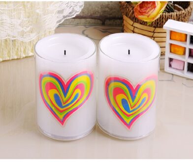2 Stks/set Led Elektronische Kaarsen Rood/Kleurrijke Batterys Lichten/Romantische Express Liefde Home Decor Vlamloze Kaarsen Amber Decoratieve B 2stk