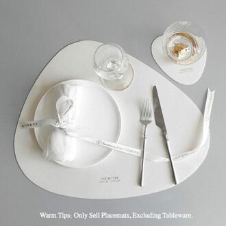 2 Stks/set Lederen Nordic Stijl Dineren Servet Pads Placemat Placemats Hittebestendige Coaster Kussen Keuken Party Decoratie wit