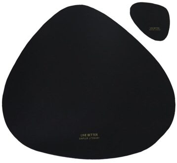 2 Stks/set Lederen Nordic Stijl Dineren Servet Pads Placemat Placemats Hittebestendige Coaster Kussen Keuken Party Decoratie zwart