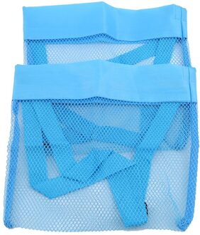 2 Stks/set Mesh Tote Strand Opslag Shell Netto Zak Meisjes Handtassen Kinderen Kids Zand Object Verzamelen Speelgoed blauw