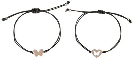 2 Stks/set Moederdag Kaart Armband Europa Amerika Holle En Staal Creatieve Vlinder Armband Stof Y1U2