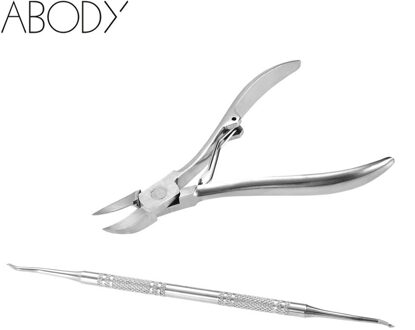 2 Stks/set Nagelriem Schaar Ingegroeide Teennagel Cleaner Nail Correctie Lifter Teen Cuticle Nipper Clipper Manicure Pedicure Tool