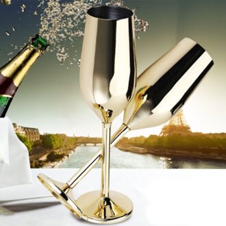 2 Stks/set Onbreekbaar Roestvrij Champagne Glazen Geborsteld Goud Bruiloft Roosteren Champagne Fluiten Drink Cup Party Huwelijk Wijn