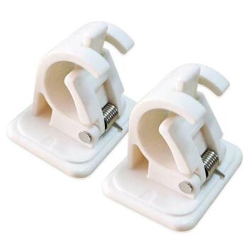 2 Stks/set Opknoping Staaf Clip Lijm Muur Gordijn Opknoping Staaf Clip Haak Douchegordijn Staaf Fixing Clip Hanger Haak Badkamer opslag
