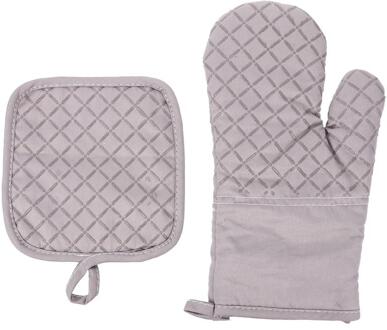 2 Stks/set Ovenwanten Magnetron Bakken Anti Handschoenen Pannenlap Hittebestendige Oven Wanten Keuken Gereedschap Grijs