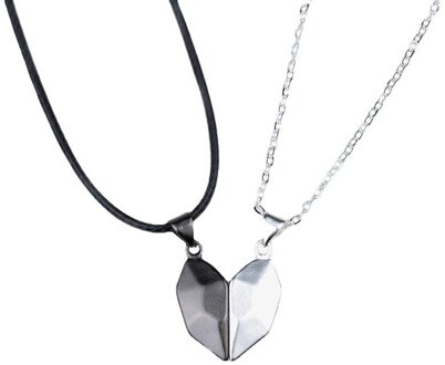 2 Stks/set Paar Kettingen Charm Hanger Ketting Sieraden Unisex Liefhebbers Koppels Sieraden Accessoires Sleutelbeen Chain Hangers 1 reeks 2stk