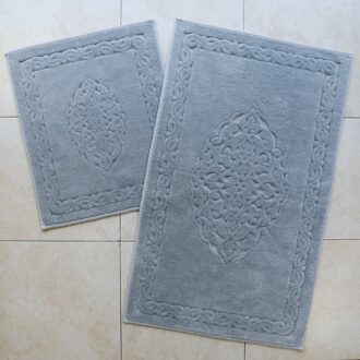 2 Stks/set Poef % 100 Katoen Badkamer Badmat Set Wc Tapijten Flanel Anti Cover Douche Tapijt Vloermatten grijs