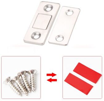 2 Stks/set Punch-Gratis Magnetische Deurdranger Sterke Deur Stopper Set Catch Klink Magneet Meubels Kast Kast Schroef/sticker