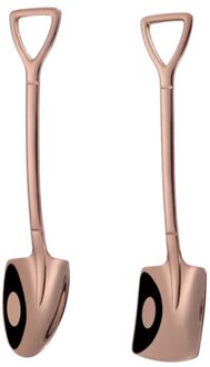 2 Stks/set Roestvrij Ijzer Schop Lepel Koffie Ijs Lepel Techniek Schop Retro Leuke Vierkante Kop Lepel Keuken Gadget B