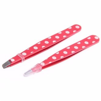2 Stks/set Roestvrij Roze Wees Hoek Staal Ontharing Wenkbrauw Pincet Beauty Make-Up Tools