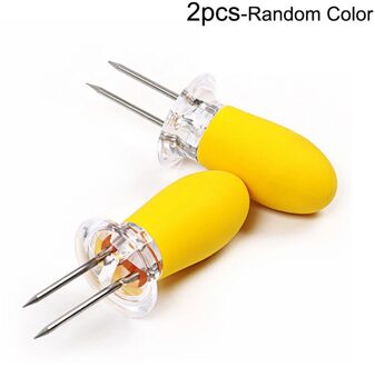 2 Stks/set Rvs Corn Vorken Kleine Hittebestendige Bbq Tool Dog Fruit Dessert Taart Vork Picknick Camping barbecue Tool