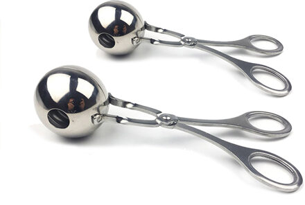 2 stks/set Rvs Gehaktbal Maker Vlees Baller Tang Vis Vlees Bal Maker Cake Pop Ijs Tang Cookie Deeg Scoop voor Keuken