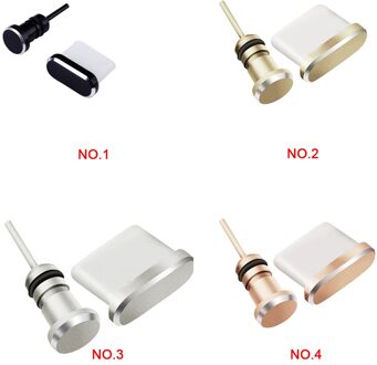 2 Stks/set Stof Plug Vervanging Voor Xiaomi Huawei Samsung Type-C Opladen Port Earphone Jack Usb Stof Plug Kit nee.1