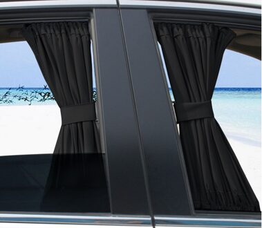 2 Stks/set Universele Car Side Window Zonnescherm Gordijnen Auto Windows Gordijn Zonneklep Jaloezieën Cover Voor Honda Auto Alle Modellen zijn 2stk zwart-L