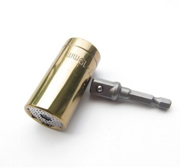 2 stks/set Universele Momentsleutel Hoofd Set Socket Mouw 7-19mm Power Boor Ratchet Bus Spanner Key Magic multi Handgereedschap goud