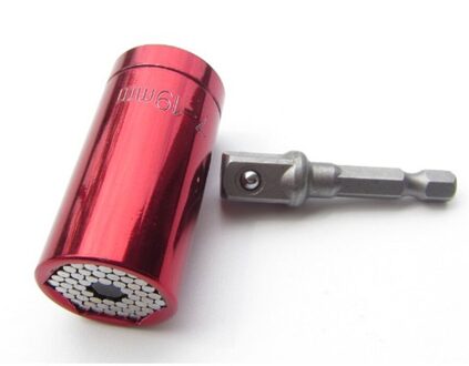 2 stks/set Universele Momentsleutel Hoofd Set Socket Mouw 7-19mm Power Boor Ratchet Bus Spanner Key Magic multi Handgereedschap rood