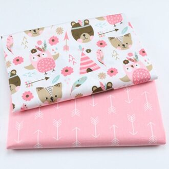 2 Stks/set Van Katoen Cartoon Gedrukt Doek Handgemaakte Diy Patchwork Kinderen Beddengoed Stof Voor Jurk 15