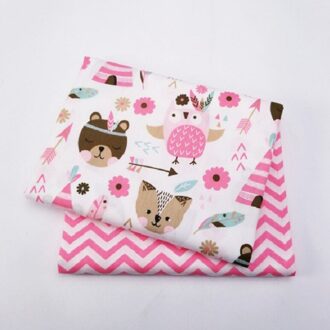 2 Stks/set Van Katoen Cartoon Gedrukt Doek Handgemaakte Diy Patchwork Kinderen Beddengoed Stof Voor Jurk 4