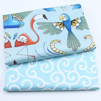 2 Stks/set Van Katoen Cartoon Gedrukt Doek Handgemaakte Diy Patchwork Kinderen Beddengoed Stof Voor Jurk 7