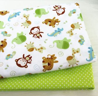 2 Stks/set Van Katoen Cartoon Gedrukt Doek Handgemaakte Diy Patchwork Kinderen Beddengoed Stof Voor Jurk