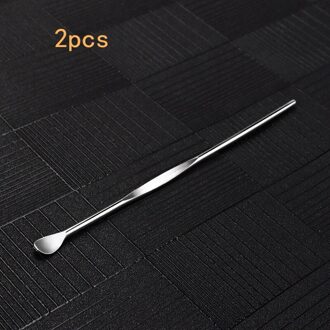 2 Stks/set Van Zilveren Roestvrij Staal Oor Lepel Schoonmaken Oor Wax Cleaner Ear Care Tool