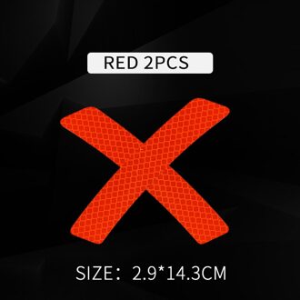 2 Stks/set Veiligheid Waarschuwingslampje Auto Velg Wenkbrauw Reflecterende Waarschuwing Strip Stickers Beschermende Sticker 14.3cm rood