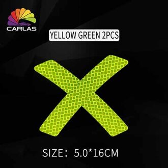 2 Stks/set Veiligheid Waarschuwingslampje Auto Velg Wenkbrauw Reflecterende Waarschuwing Strip Stickers Beschermende Sticker 16cm geel