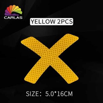 2 Stks/set Veiligheid Waarschuwingslampje Auto Velg Wenkbrauw Reflecterende Waarschuwing Strip Stickers Beschermende Sticker 16cm oranje