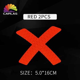 2 Stks/set Veiligheid Waarschuwingslampje Auto Velg Wenkbrauw Reflecterende Waarschuwing Strip Stickers Beschermende Sticker 16cm rood