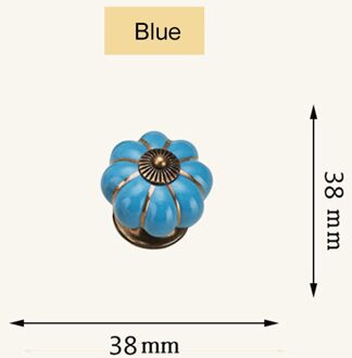 2 Stks/set Vintage Pompoen Keramische Deurknoppen Kast Lade Kast Keuken Pull Lbe Blauw