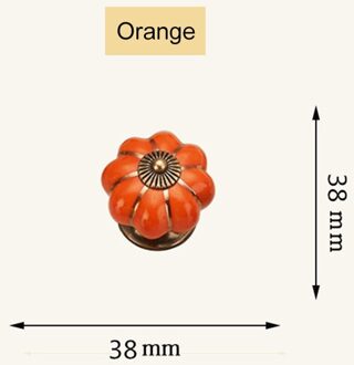 2 Stks/set Vintage Pompoen Keramische Deurknoppen Kast Lade Kast Keuken Pull Lbe Oranje