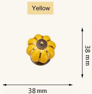 2 Stks/set Vintage Pompoen Keramische Deurknoppen Kast Lade Kast Keuken Pull UD88 geel