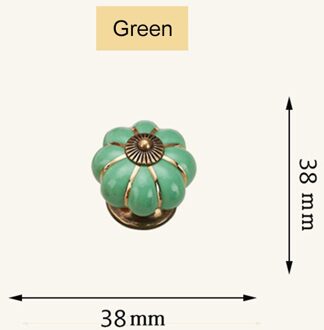 2 Stks/set Vintage Pompoen Keramische Deurknoppen Kast Lade Kast Keuken Pull UD88 groen