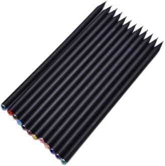 2 Stks/set Zwarte Staaf Hb Potlood Met Kleurrijke Diamond Kawaii School Schilderij Tekening Schrijven Kinderen Potlood Standaard Potloden