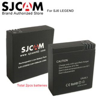 2 stks SJCAM SJ6 Legend Batterij 3.8 v 1000 mah 3.8Wh Oplaadbare Li-Ion Batterij Pack voor SJCAM SJ6 LEGEND Sport actie Camera DV