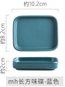 2 Stuk Nordic Keramische Kleine Schotel Rechthoekige Saus Schotel Kruiden Schotel Huishouden Sushi Schotel Restaurant Dipsaus Schotel blauw