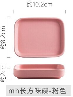 2 Stuk Nordic Keramische Kleine Schotel Rechthoekige Saus Schotel Kruiden Schotel Huishouden Sushi Schotel Restaurant Dipsaus Schotel roze
