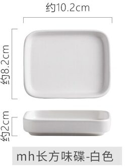 2 Stuk Nordic Keramische Kleine Schotel Rechthoekige Saus Schotel Kruiden Schotel Huishouden Sushi Schotel Restaurant Dipsaus Schotel wit