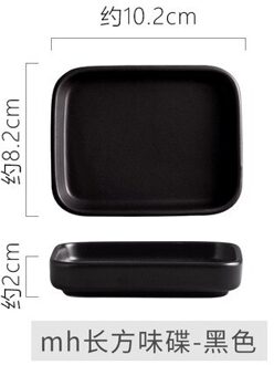 2 Stuk Nordic Keramische Kleine Schotel Rechthoekige Saus Schotel Kruiden Schotel Huishouden Sushi Schotel Restaurant Dipsaus Schotel zwart