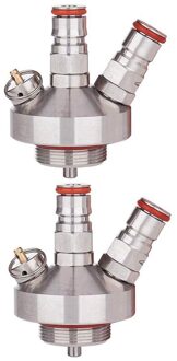 2 Stuk Rvs Vaatje Kraan Dispenser, Roestvrij Staal Mini Vaatje Bier Connector, 12 Inch Bier Slang Craft Growler Bottelen E