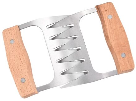 2 Stuk Set Houten Handvat Rvs Beer Klauw Vlees-Scheuren Apparaat Gekookt Voedsel Vaste Hand-Scheuren kip Vlees-Splitting