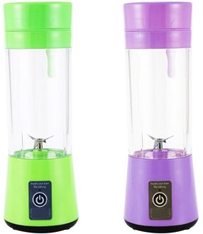 2 Stuk Usb Oplaadbare, Kleine Blender, Persoonlijke Grootte Blender Handheld Sized Reizen Blender Juicer Cup 380Ml