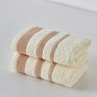 2 Stukken Van Pure Handdoeken Voor Volwassen Gezicht Wassen Mannen En Vrouwen Huishoudelijke Zachte Absorberende Niet-Pluizende Bad Zakdoek Beige