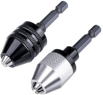 2 Stuks 0.3-6.5Mm Snelspanboorhouder Conversie Tool Keyless Conversie Chuck Adapter,1/4-Inch Hex Schacht Boor