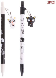 2 Stuks 0.5Mm Cartoon Kat Hanger Vulpotlood Plastic Automatische Potloden Pen