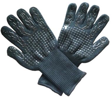 2 Stuks (1 Paar) bbq Grill Handschoenen 1472 °F Hittebestendige Antislip Grill Mitt Met Elastische Manchet zwart