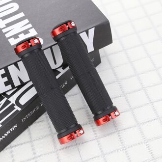 2 Stuks/1 Paar Mountain Road Cycling Bike Fiets Mtb Stuur Cover Grips Glad Zachte Rubberen Anti-Slip handvat Grip Lock Bar End Rood