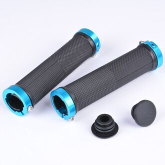 2 Stuks/1 Paar Mountain Road Cycling Bike Fiets Stuur Cover Grips Glad Zachte Rubberen Anti-Slip Handvat grip Lock Bar End blauw