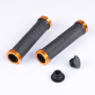 2 Stuks/1 Paar Mountain Road Cycling Bike Fiets Stuur Cover Grips Glad Zachte Rubberen Anti-Slip Handvat grip Lock Bar End goud